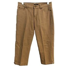 Chaps Womens Capri Pants Size 4 Petite Tan Brown Cottagecore Classy Minimal